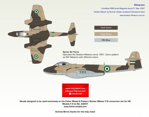 Zotz decals 32069 1:32 Gloster Meteor F.8 & FR.9