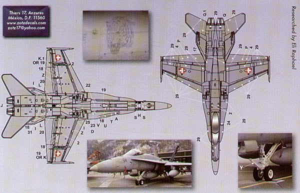 Zotz 72027 1:72 F/A-18C Hornet Fliegerstaffel 11 Swiss Air Force NATO Tiger Meet 2007