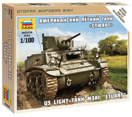 Zvezda 6265 1:100 M3A1 Stuart Tank