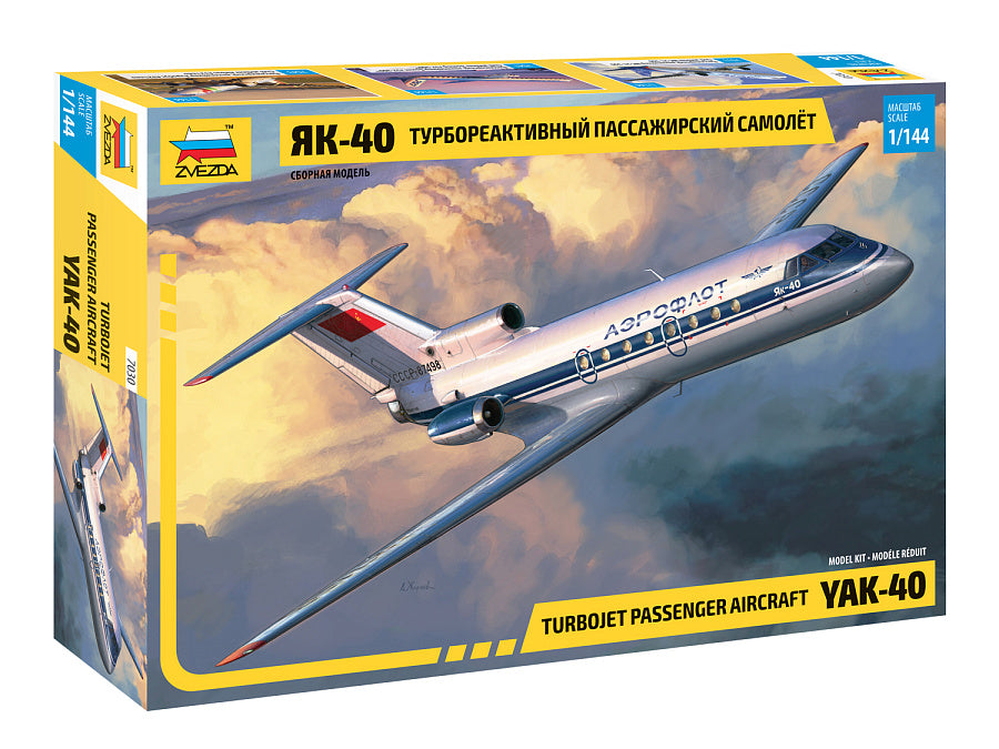 Zvezda 7030 1:144 Yakolev Yak-40 Turbojet Passenger Aircraft