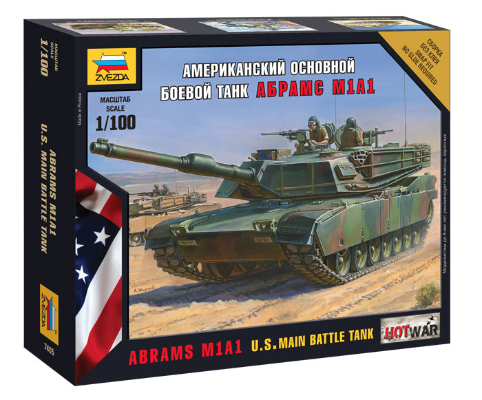Zvezda 7405 1:100 M1A1 Abrams snap-fit