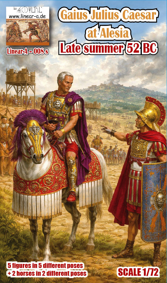 Linear-A 008-S 1:72 Gaius Julius Caesar at Alesia, Late summer 52 BC with 5 instead of 4 figures