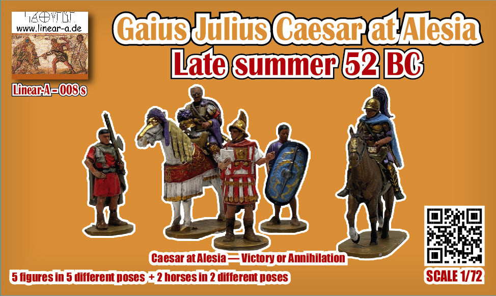 Linear-A 008-S 1:72 Gaius Julius Caesar at Alesia, Late summer 52 BC with 5 instead of 4 figures