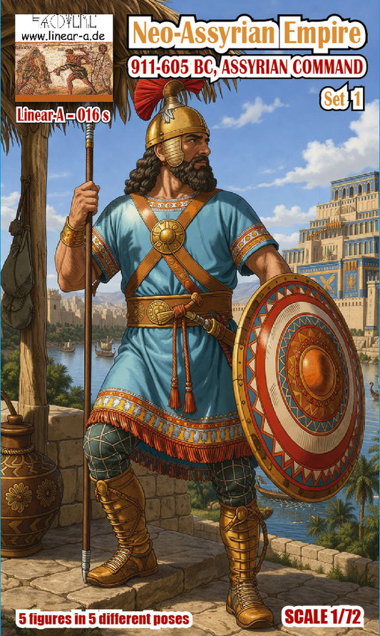 Linear-A 016-S 1:72 Neo-Assyrian Empire 911-605 BCASSYRIAN COMMAND Set 1