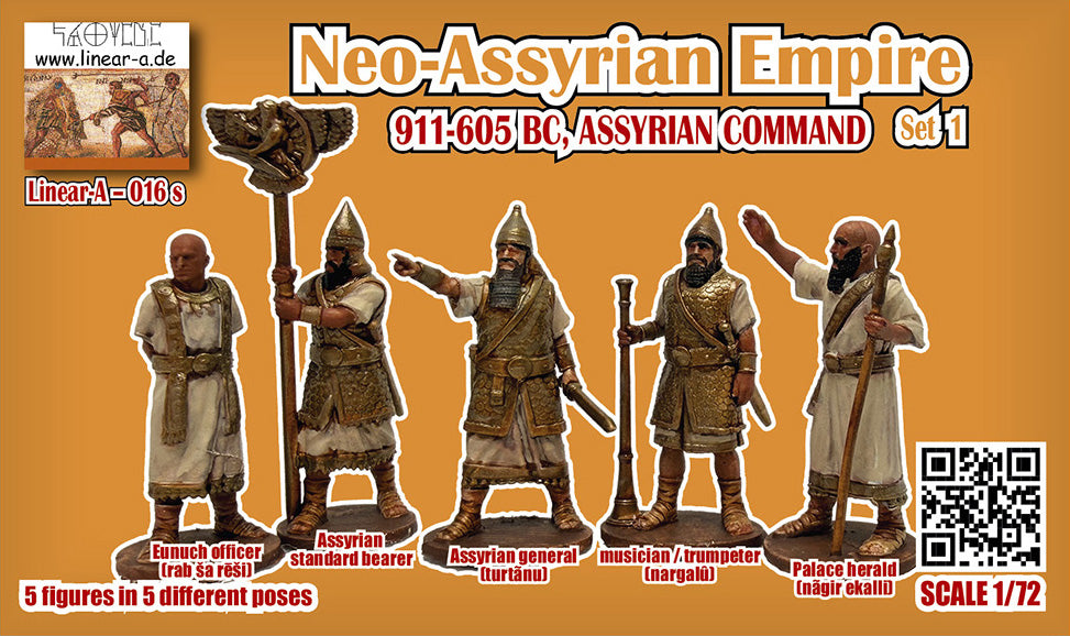 Linear-A 016-S 1:72 Neo-Assyrian Empire 911-605 BCASSYRIAN COMMAND Set 1
