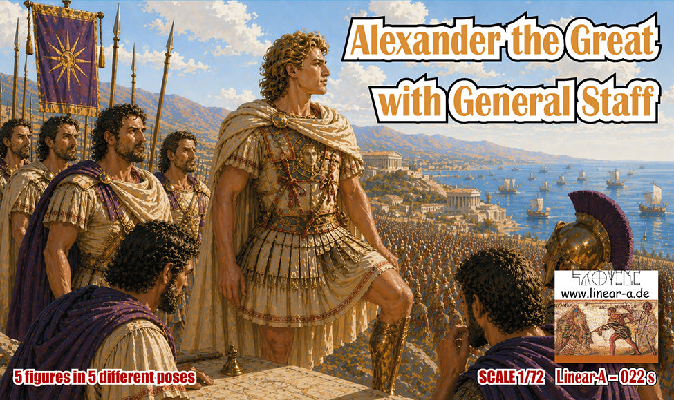 Linear-A 022-S 1:72 Alexander the Great with General Staff with 5 instead of 4 figures