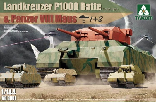 Takom 03001 1:144 WWII Landkreuzer P1000 & Pz.Kpfw.VIII Maus '2 in 1'