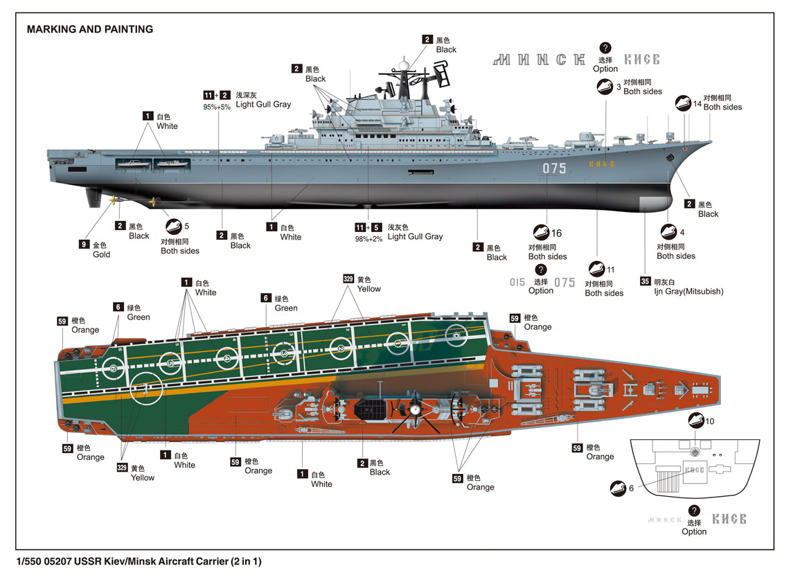 Trumpeter 05207 1:550 Kiev/Minsk USSR Aircraft Carrier