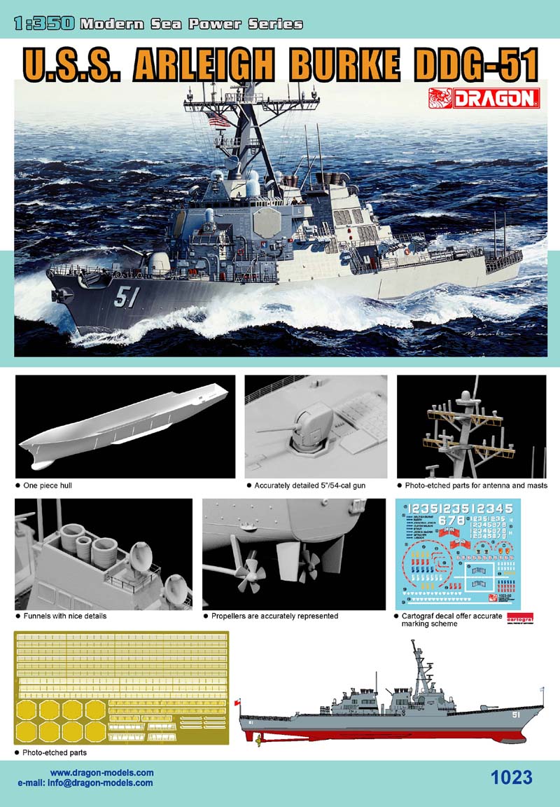 Dragon 1023 1:350 USS Arleigh Burke DDG-51