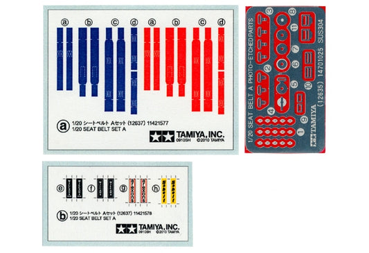 Tamiya 12637 1:20 F1 Seat Belt Set A