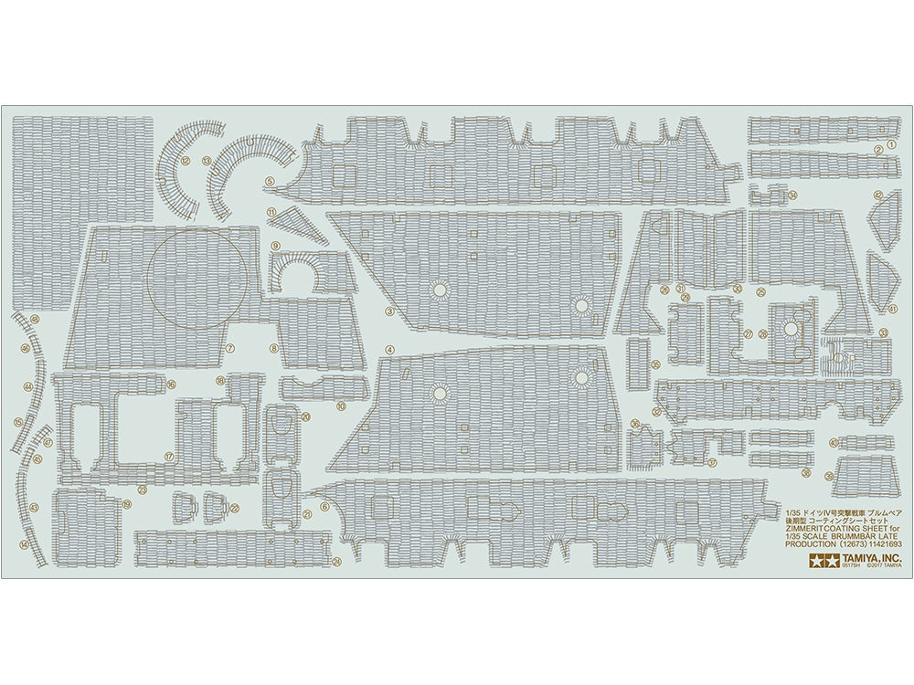 Tamiya 12673 1:48 Brummbar Late Production Zimmerit Coating Sheet
