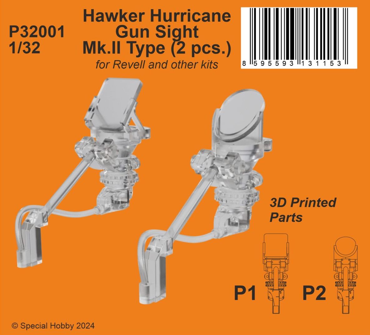 CMK/Czech Master Kits P32001 1:32 Hawker Hurricane Gun Sight MK.II (2 pcs.)