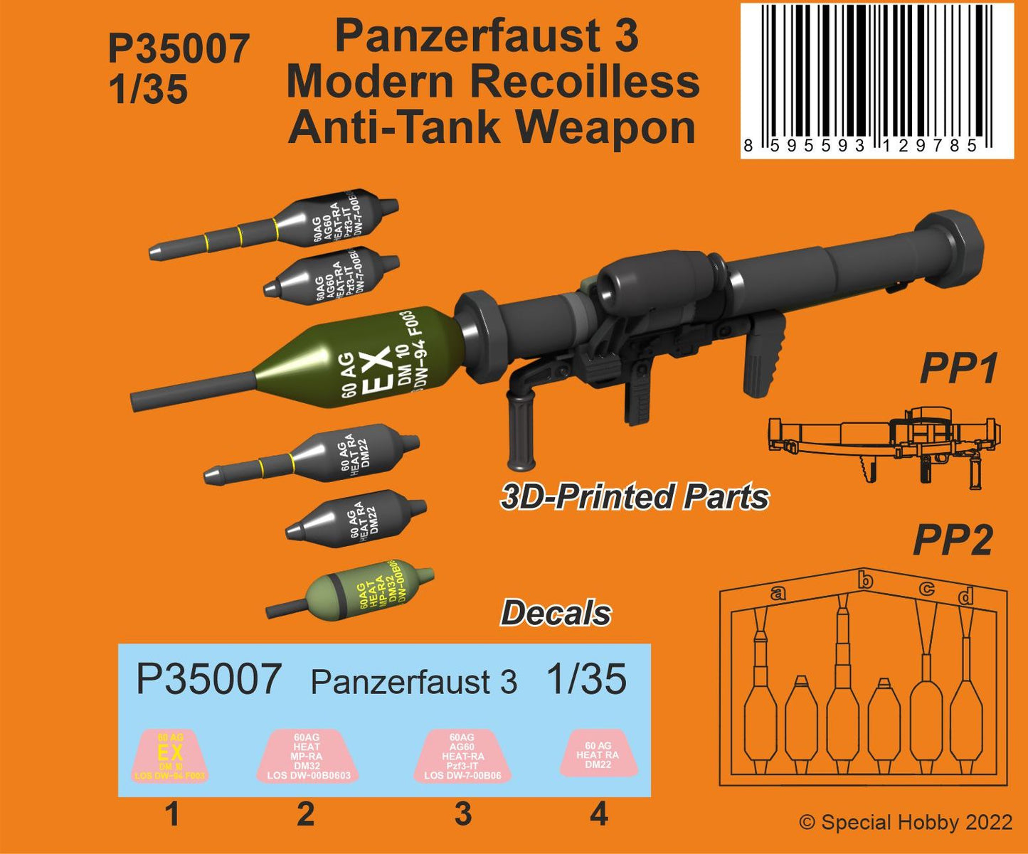 CMK P35007 1:35 Panzerfaust 3 Modern Recoilless Anti-Tank Weapon 3D Printed