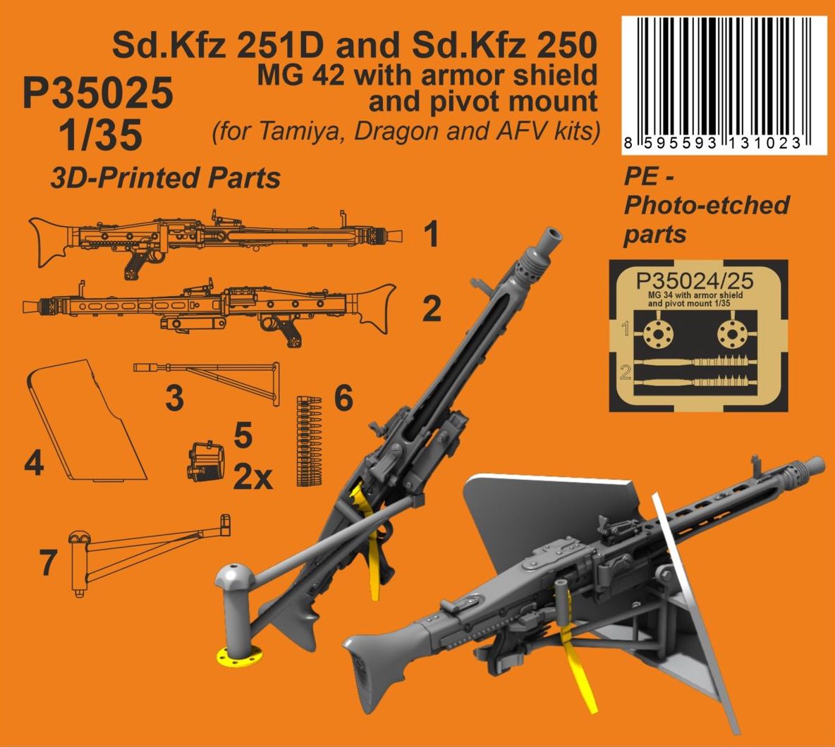 CMK/Czech Master Kits P35025 1:35 Sd.Kfz.251D MG 34 with armor shields and pivot mount