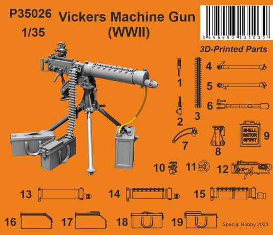 CMK/Czech Master Kits P35026 1:35 Vickers Machine Gun (WWII)