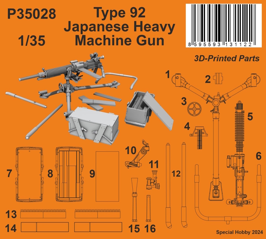 CMK/Czech Master Kits P35028 1:35 Type 92 Japanese Heavy Machine Gun