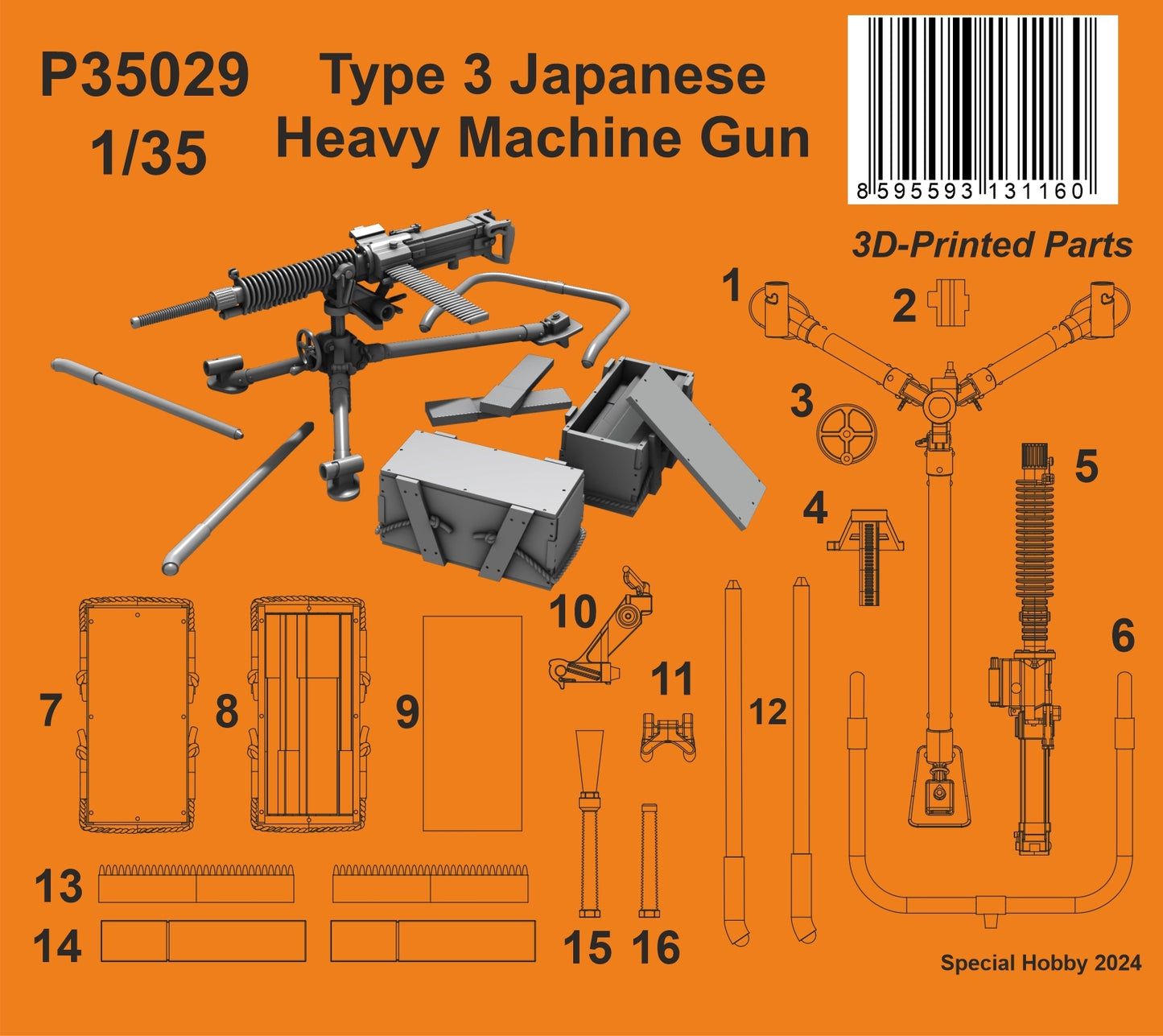 CMK/Czech Master Kits P35029 1:35 Type 3 Japanese Heavy Machine Gun