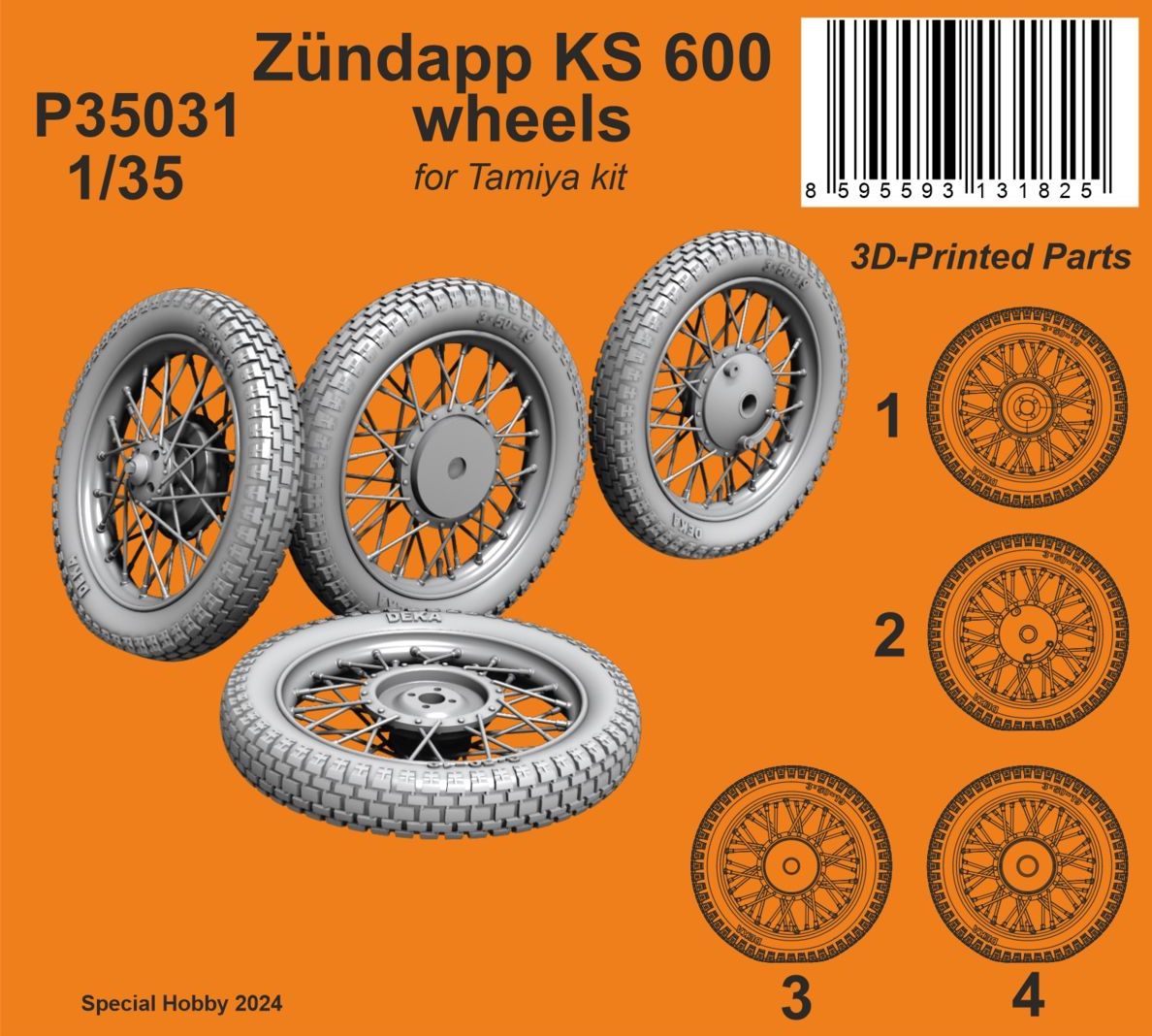 CMK/Czech Master Kits 129-P35031 1:35 Zundapp KS 600 Wheels