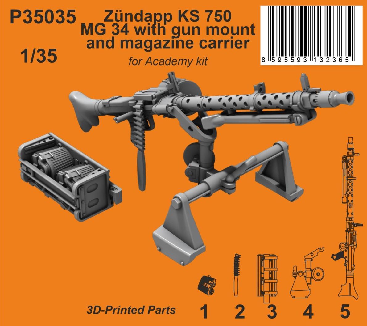 CMK/Czech Master Kits P35035 1:35 Zundapp KS 750 MG 34 with Gun Mount & Magazine Carrier