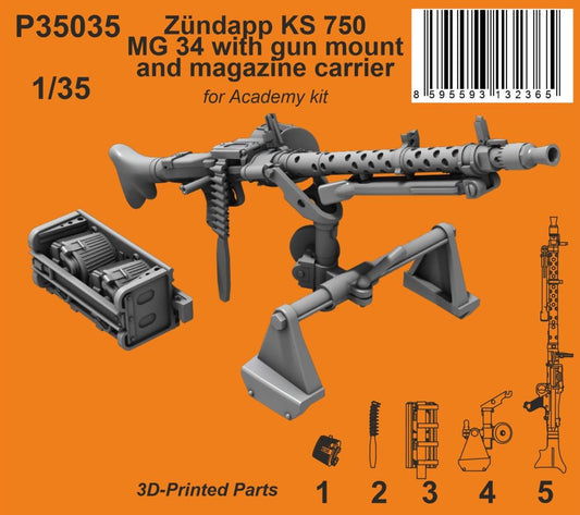 CMK/Czech Master Kits P35035 1:35 Zundapp KS 750 MG 34 with Gun Mount & Magazine Carrier