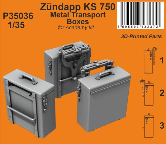 CMK/Czech Master Kits P35036 1:35 Zundapp KS 750 Metal Transport Boxes