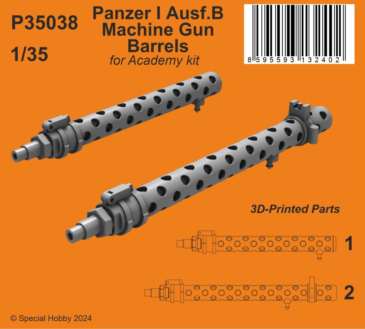 CMK/Czech Master Kits P35038 1:35 Panzer I Ausf.B Machine Gun Barrels