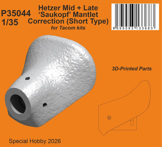CMK/Czech Master Kits P35044 1:35 Hetzer Mid + Late ‘Saukopf’ Mantlet Correction (Short Type)