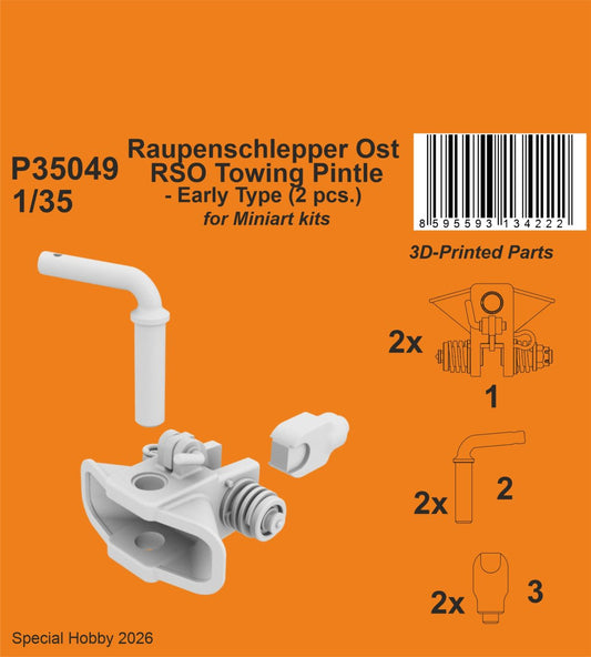 CMK/Czech Master Kits 129-P35049 1:35 Raupenschlepper Ost RSO Towing Pintle - Early Type (2 pcs.)