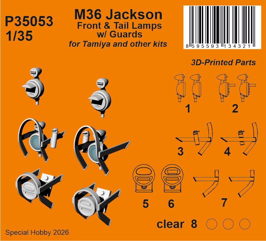 CMK/Czech Master Kits P35053 1:35 M36 Jackson Front Headlights with Guards