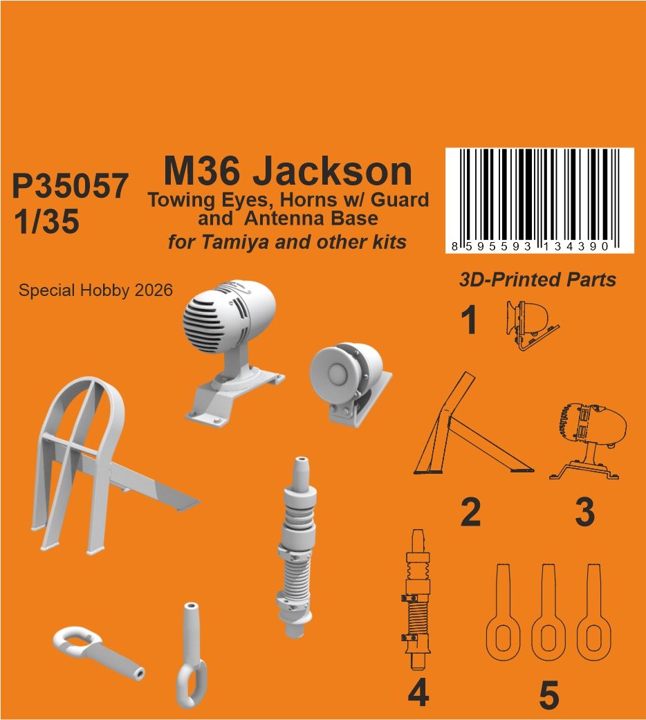 CMK/Czech Master Kits P35057 1:35 M36 Jackson Towing Eyes, Horn Guard and Antenna Base