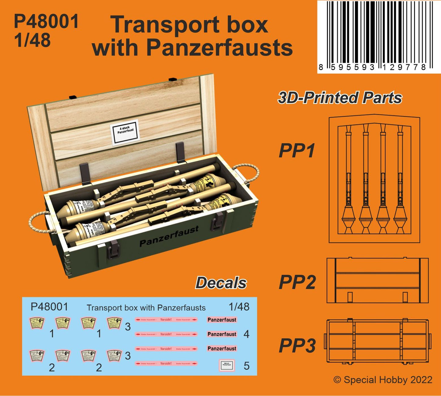 CMK P48001 1:48 Transport Box with Panzerfausts 3D Printed