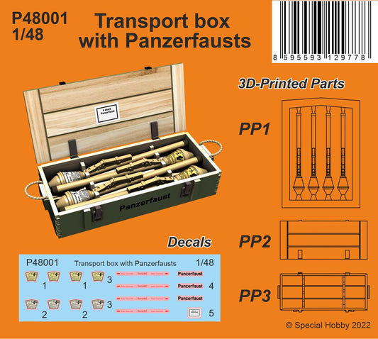 CMK P48001 1:48 Transport Box with Panzerfausts 3D Printed