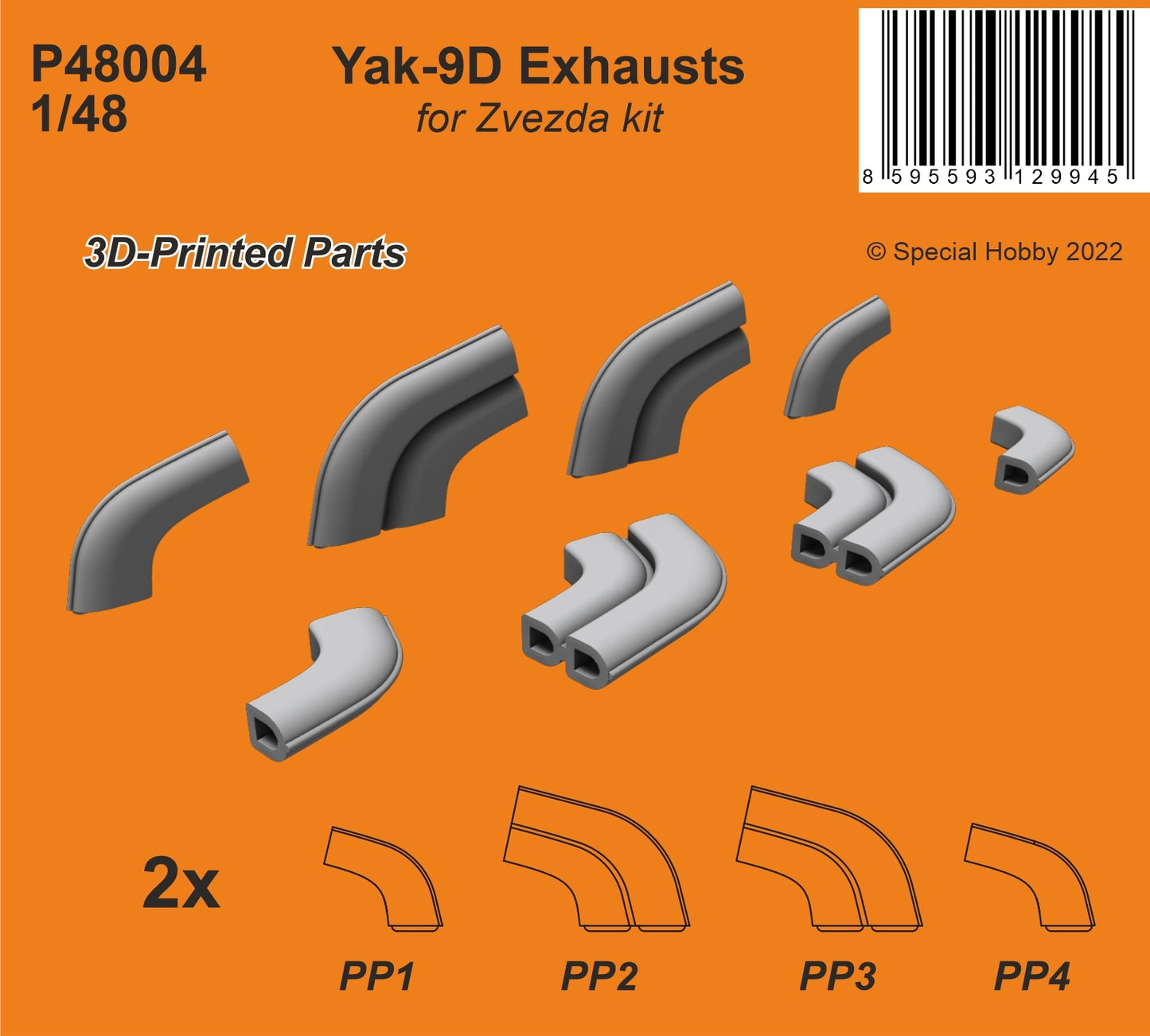 CMK P48004 1:48 Yakovlev Yak-9D Exhausts 3D Printed