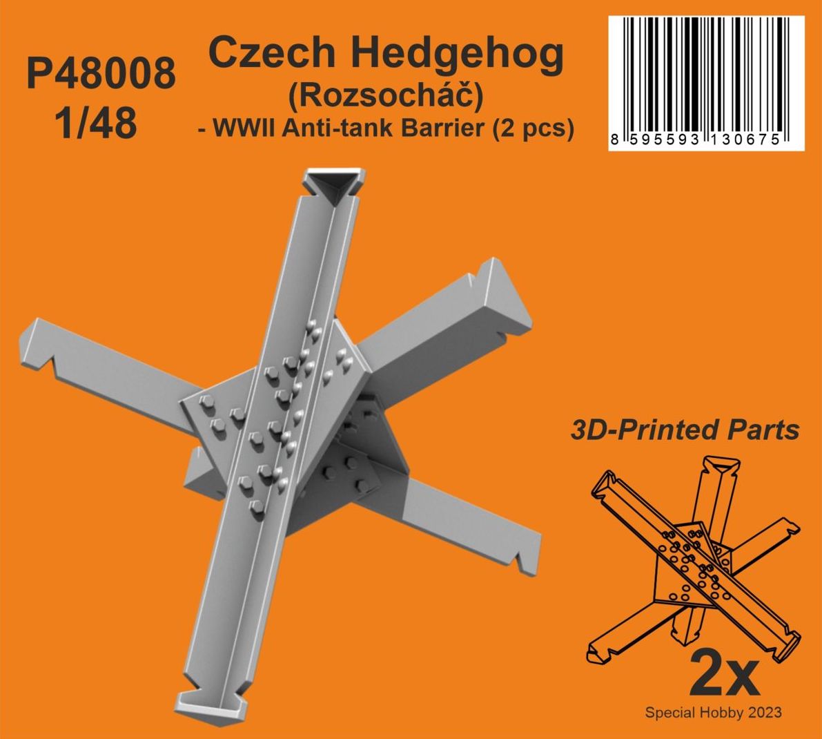 CMK/Czech Master Kits P48008 1:48 Czech Hedgehog - WWII Anti-tank Barrier (2 pcs)