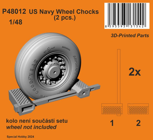 CMK/Czech Master Kits P48012 1:48 US Navy Wheel Chocks. - Wheels are not included.