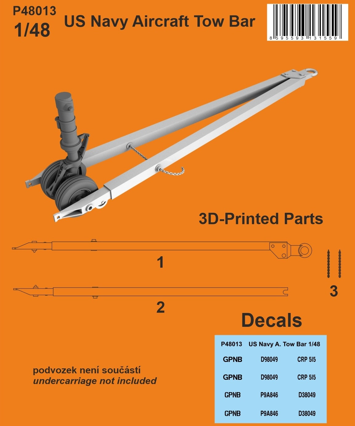 CMK/Czech Master Kits 129-P48013 1:48 US Navy Aircraft Tow Bar