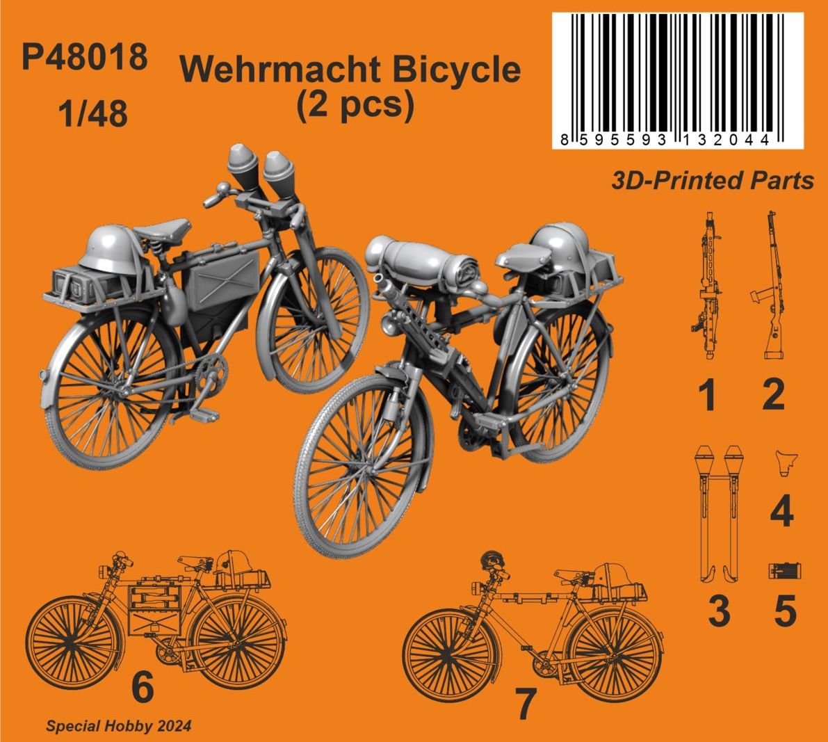 CMK/Czech Master Kits P48018 1:48 Wehrmacht Bicycle (2 pcs)