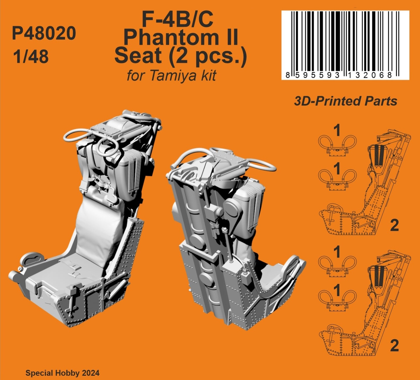 CMK/Czech Master Kits P48020 1:48 McDonnell F-4B Phantom Seat (2 pcs.)