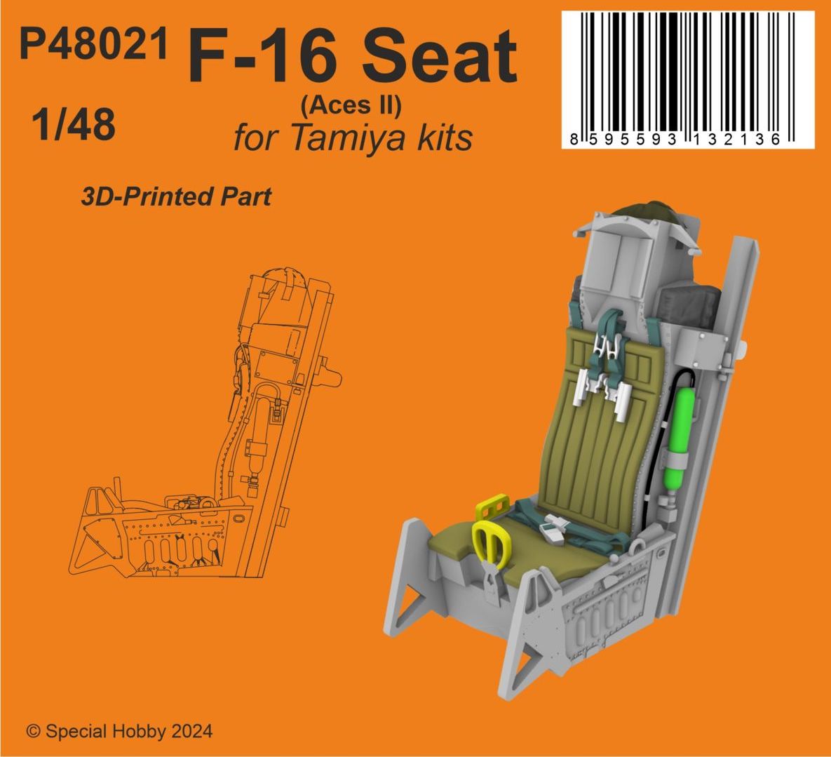 CMK/Czech Master Kits P48021 1:48 F-16 Seat (Aces II)