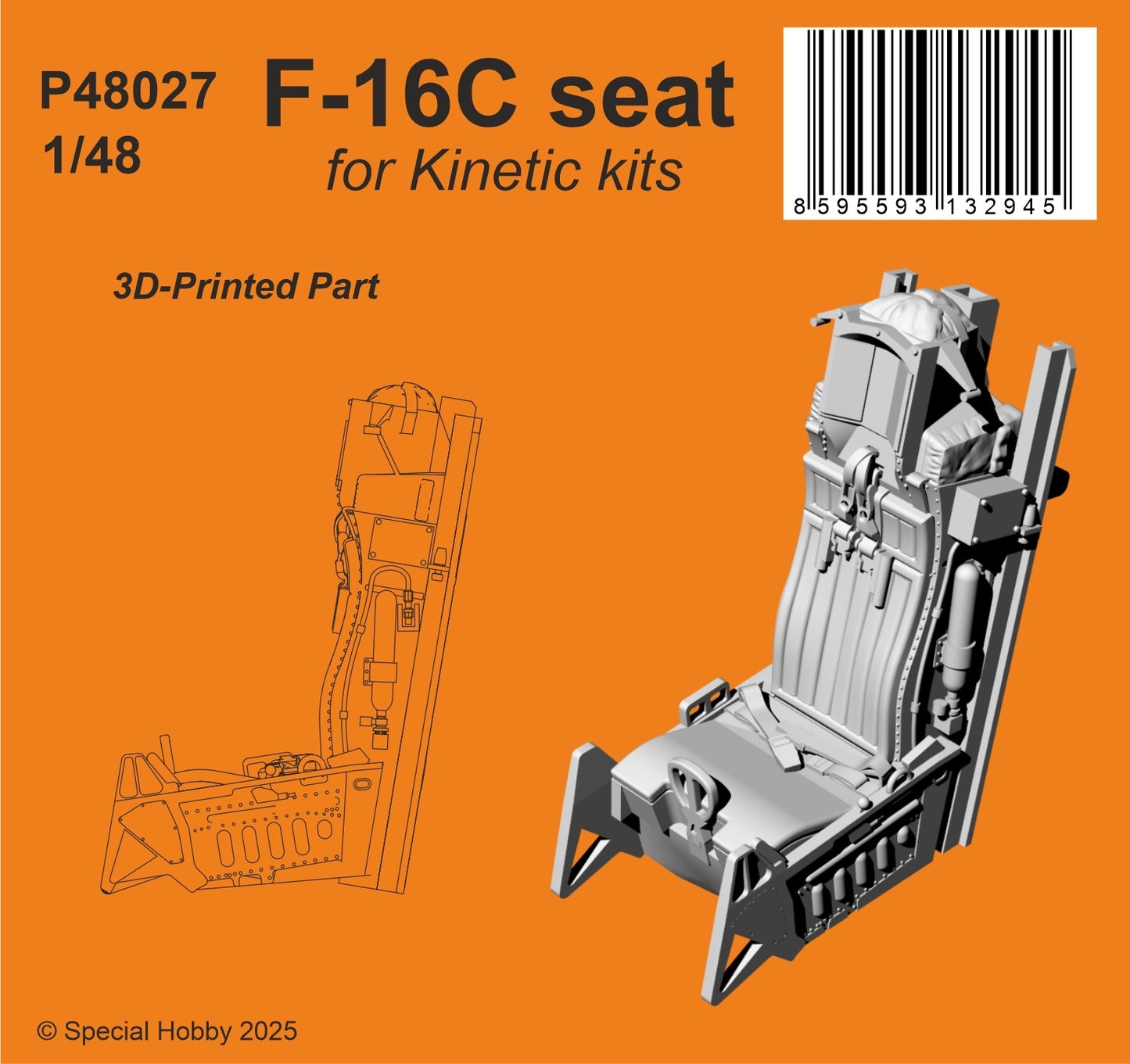 CMK/Czech Master Kits 129-P48027 1:48 Lockheed-Martin F-16C seat