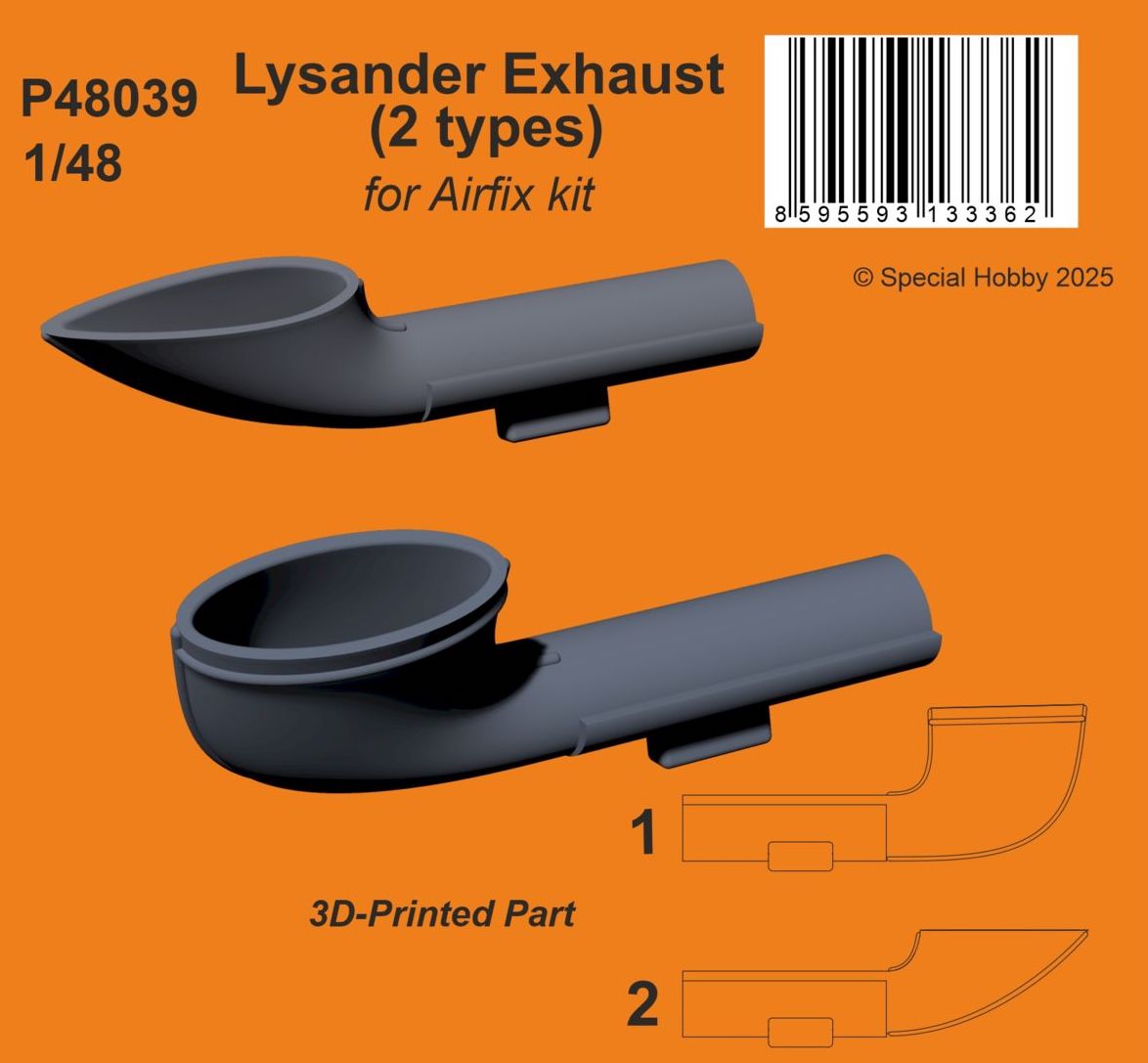 CMK/Czech Master Kits P48039 1:48 Westland Lysander Exhaust (2 types)