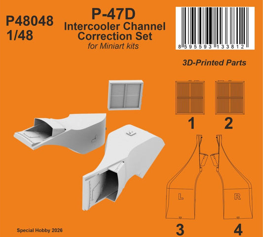 CMK/Czech Master Kits P48048 1:48 Republic P-47D Intercooler Channel Correction Set