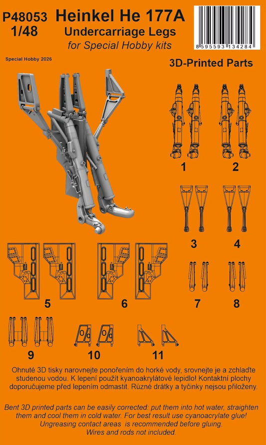 CMK/Czech Master Kits P48053 1:48 Heinkel He-177A Undercarriage Legs
