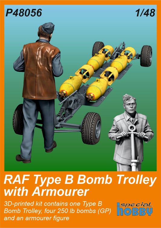 CMK/Czech Master Kits P48056 1:48 RAF Type B Bomb Trolley with Armourer UNPAINTED