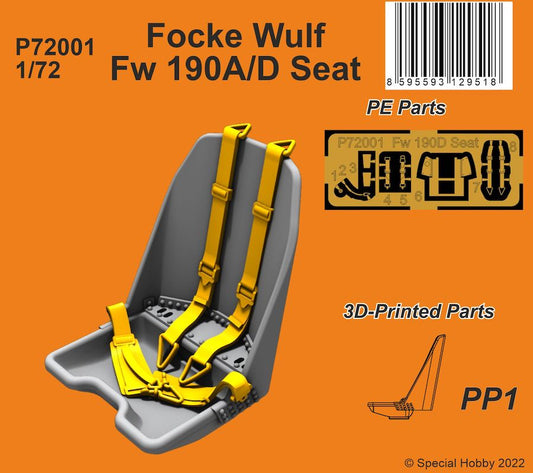 CMK P72001 1:72 Focke-Wulf Fw-190A/D Seat 3D Printed