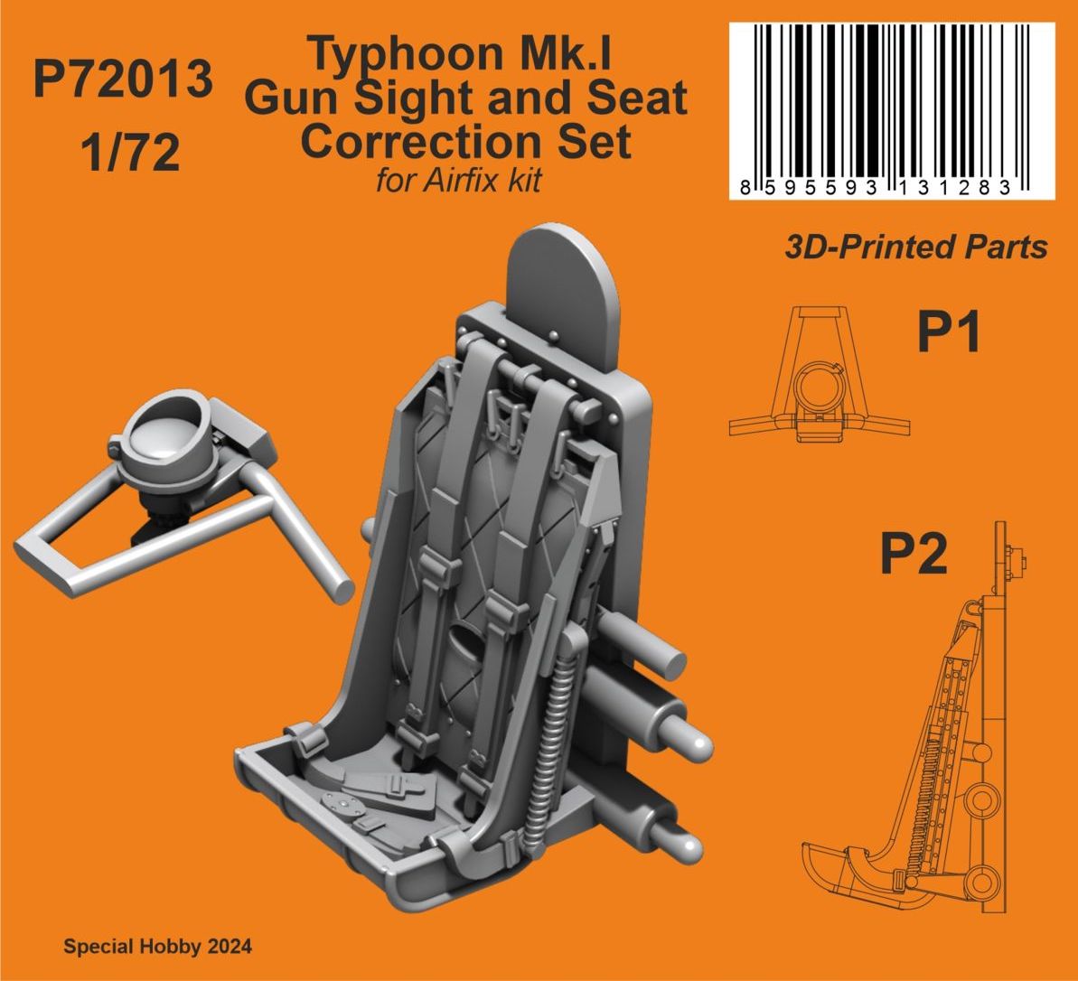 CMK/Czech Master Kits P72013 1:72 Hawker Typhoon Mk.I Gun Sight and Seat Correction