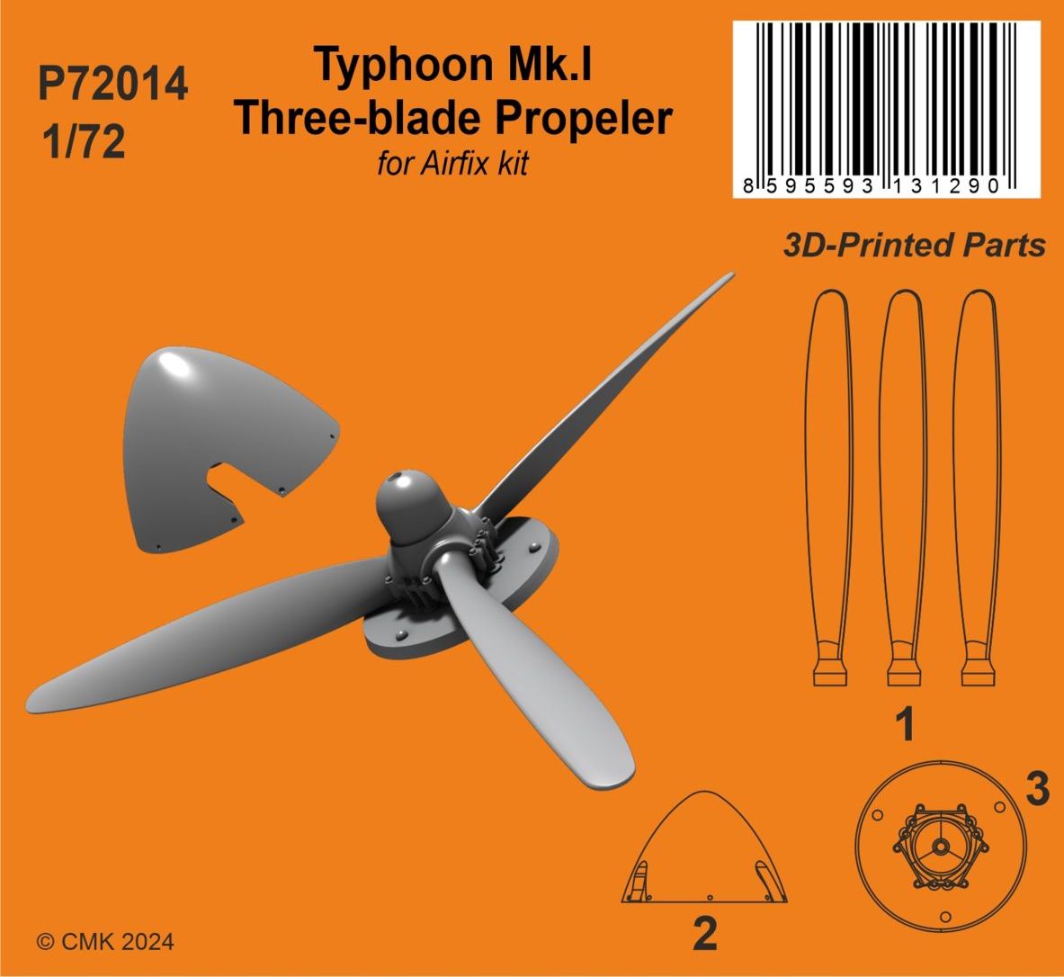 CMK/Czech Master Kits P72014 1:72 Hawker Typhoon Mk.I Three-blade Propeller