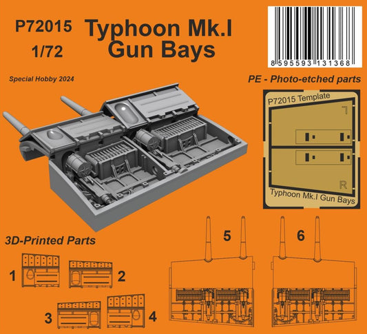 CMK/Czech Master Kits P72015 1:72 Hawker Typhoon Mk.I Gun Bays Correction Set