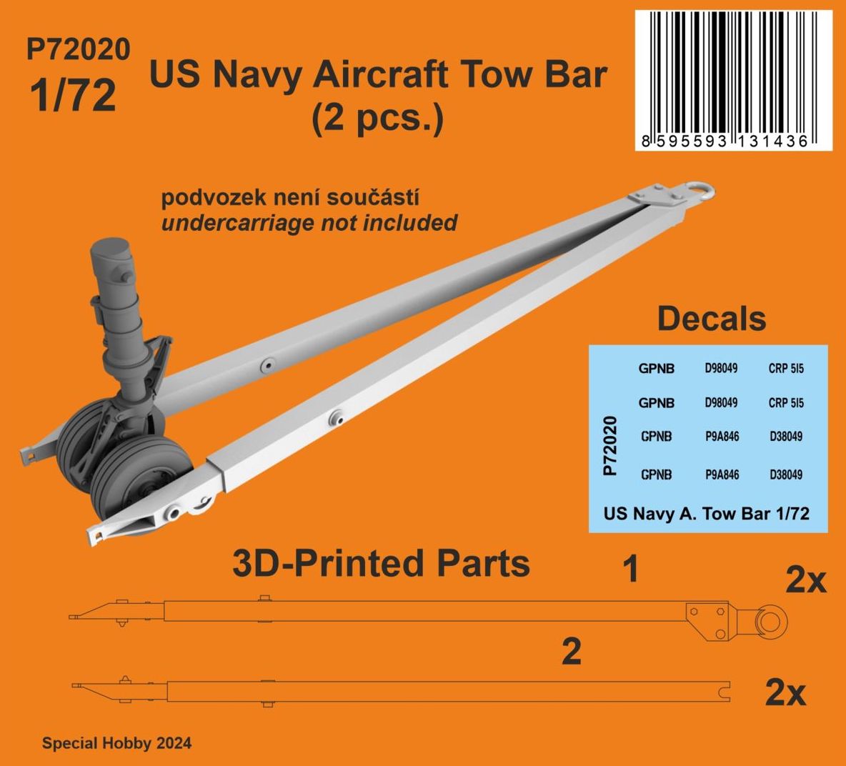 CMK/Czech Master Kits P72020 1:72 US Navy Aircraft Tow Bar Modern style