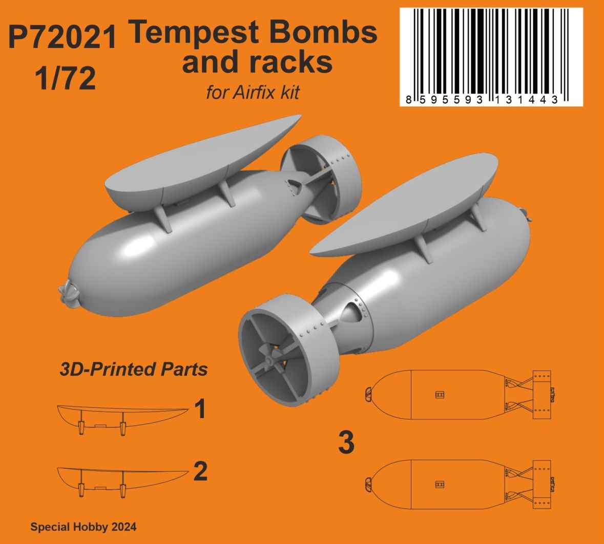 CMK/Czech Master Kits P72021 1:72 Hawker Tempest 500 lb Bombs and racks